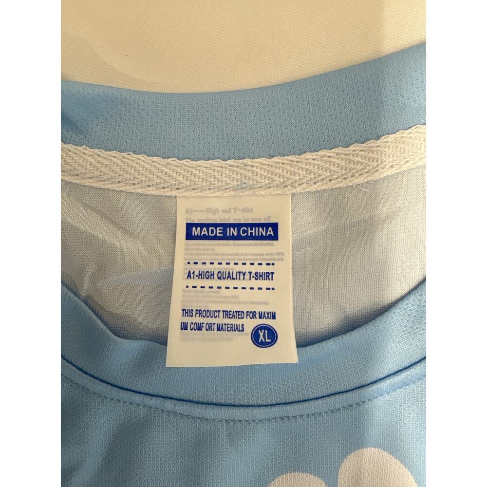 Light blue long sleeve paw print T-shirt adult size XL dog paw print top new - Picture 2 of 6